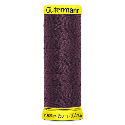 Spool of Gutermann Maraflex elastic thread in burgundy