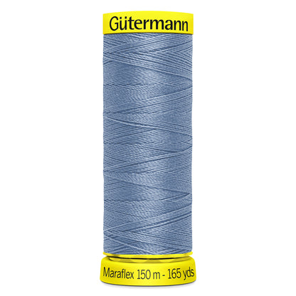 Spool of Gutermann Maraflex elastic thread in china blue
