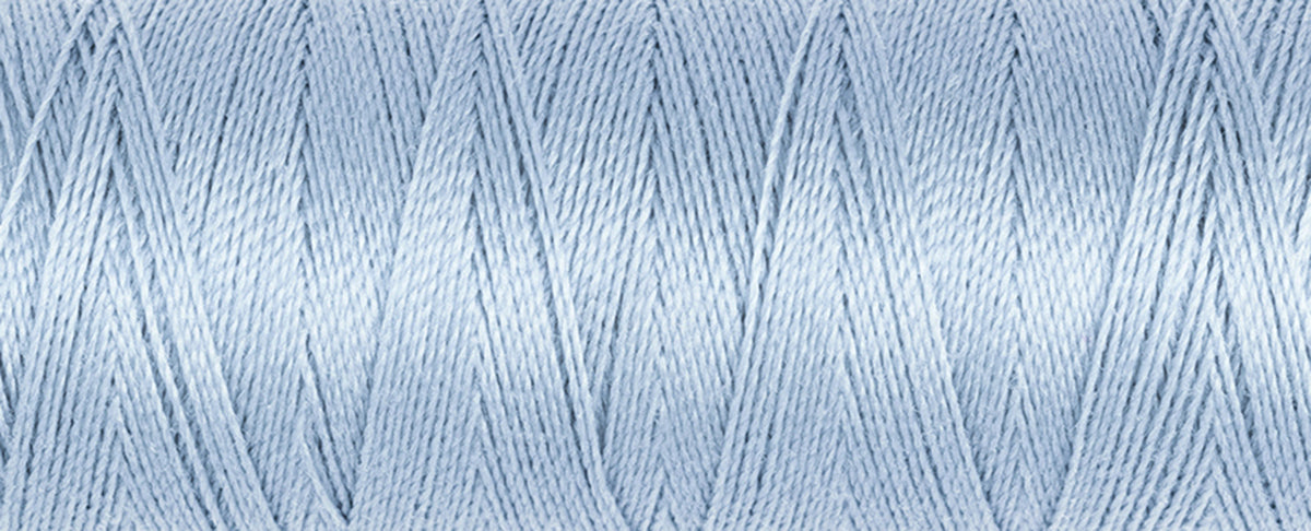 Spool of light blue Gutermann Maraflex elastic sewing thread