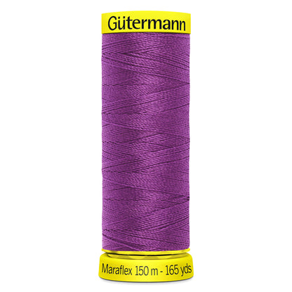 Spool of dark cerise Gutermann Maraflex elastic sewing thread
