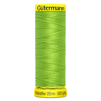 Spool of Gutermann Maraflex elastic thread in chartreuse green