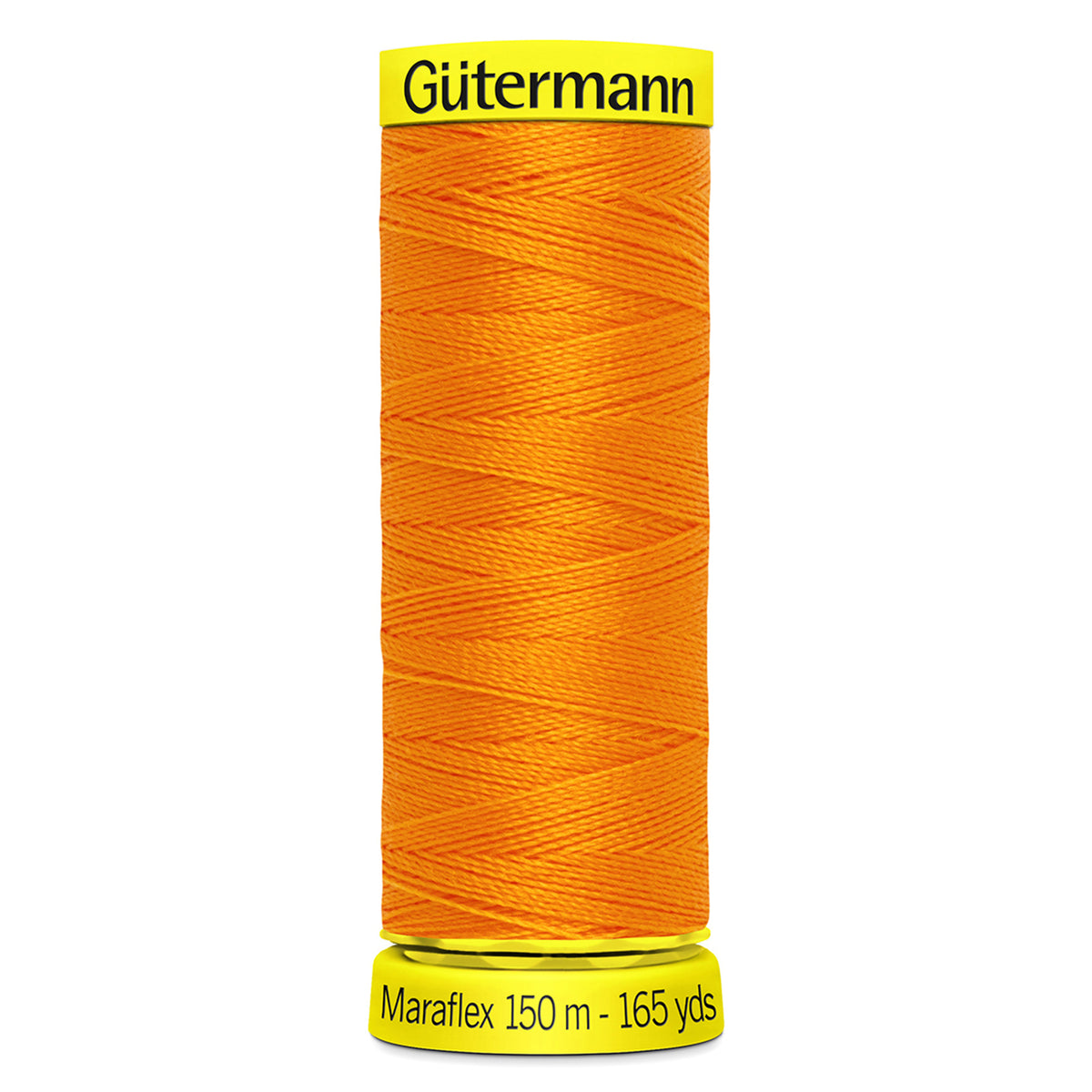 Spool of orange Gutermann Maraflex elastic sewing thread