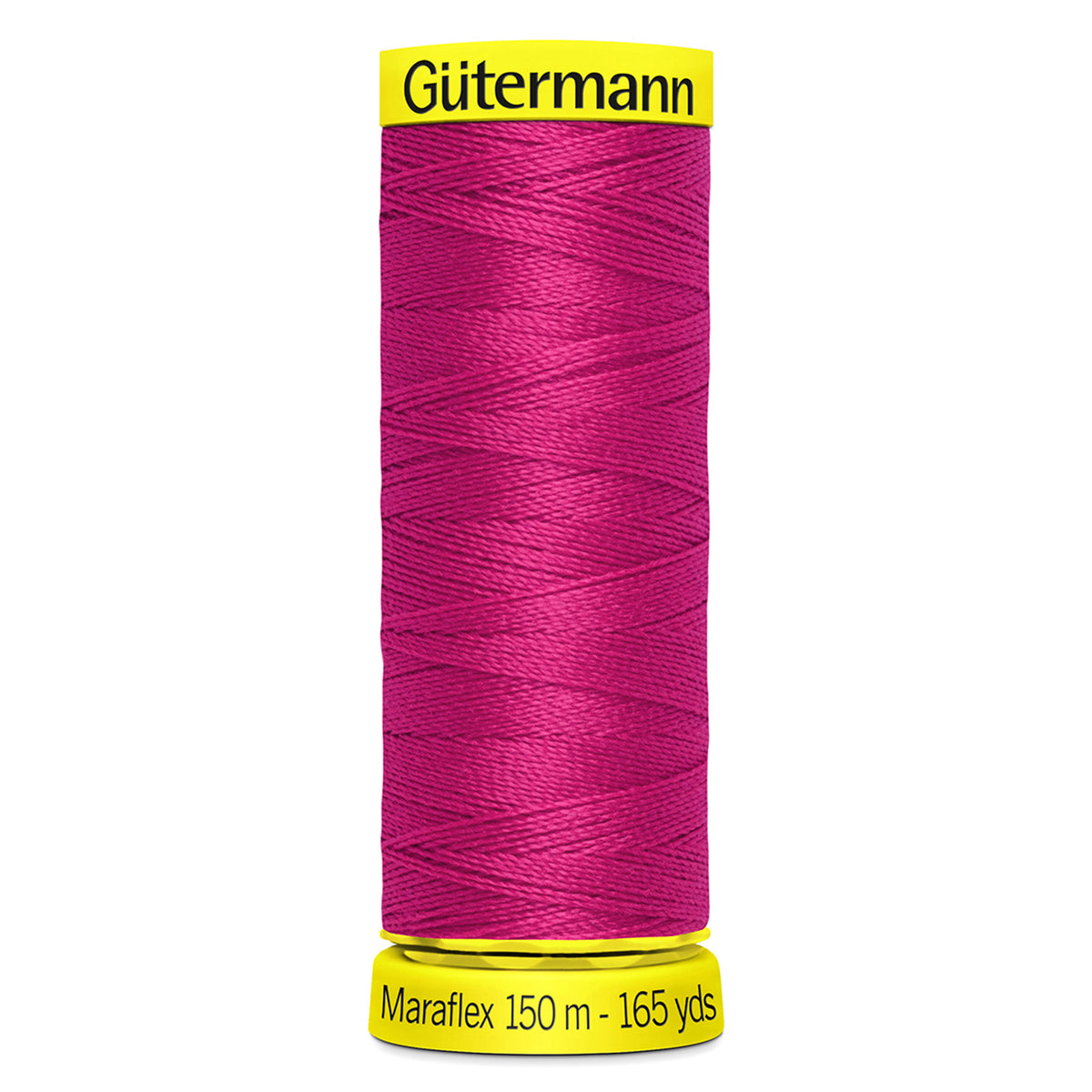 Spool of Gutermann Maraflex elastic thread in bright crimson
