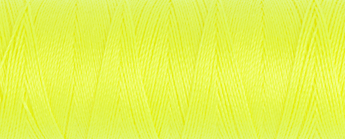 Spool of neon yellow Gutermann Maraflex elastic sewing thread