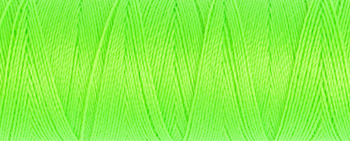 Spool of neon green Gutermann Maraflex elastic sewing thread