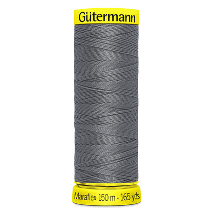 Spool of Gutermann Maraflex elastic thread in charcoal grey
