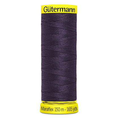 Spool of Gutermann Maraflex elastic thread in aubergine