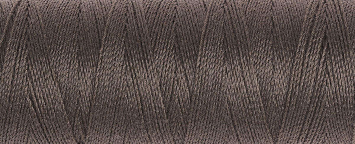 Spool of grey brown Gutermann Maraflex elastic sewing thread