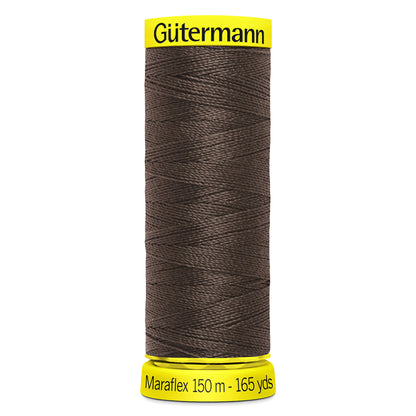 Spool of Gutermann Maraflex elastic thread in brown