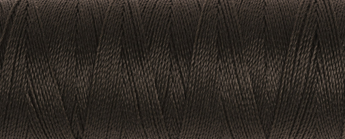 Spool of dark brown Gutermann Maraflex elastic sewing thread