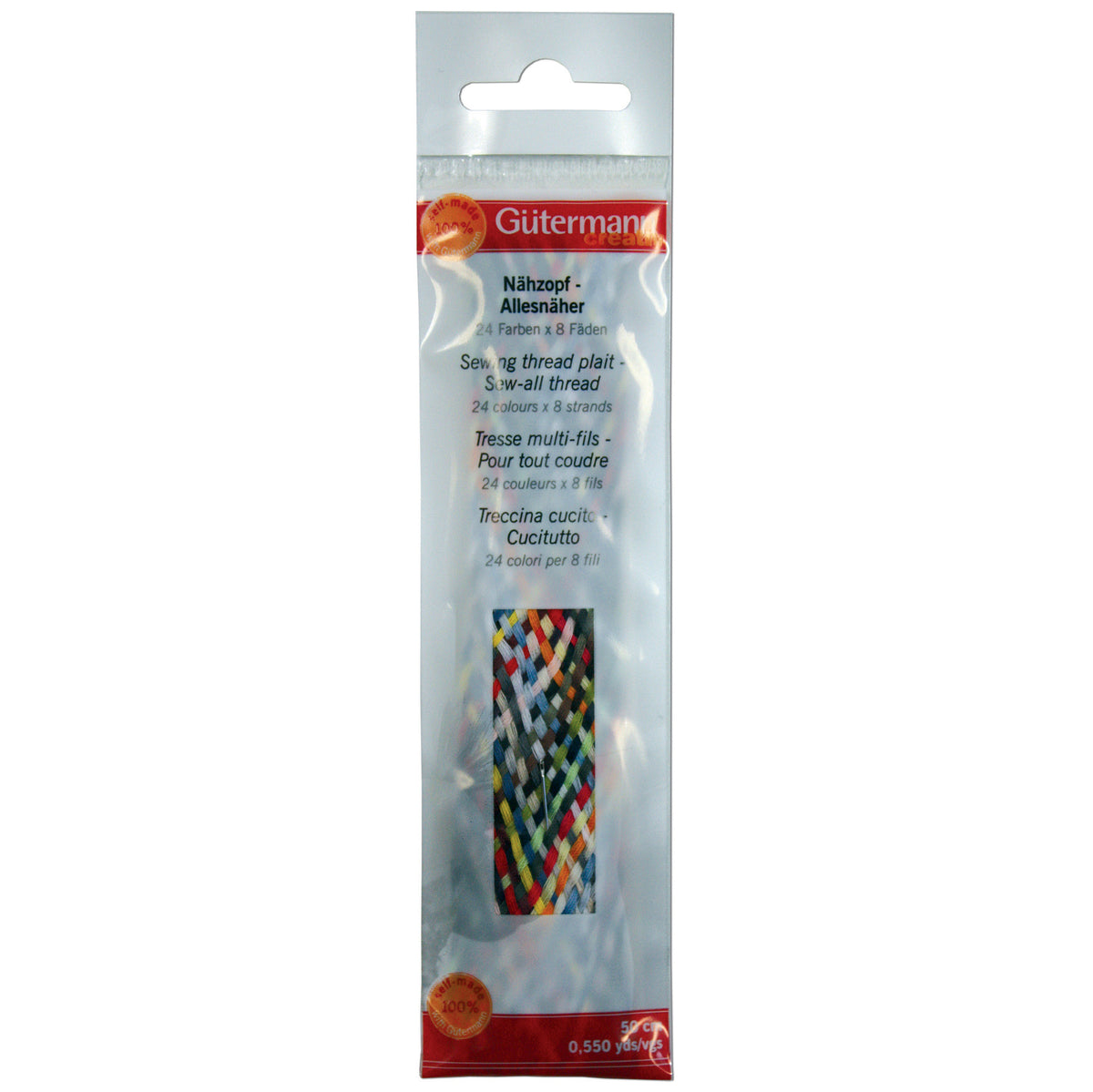 Gutermann Sew-All plait of multicoloured pre-cut thread lengths
