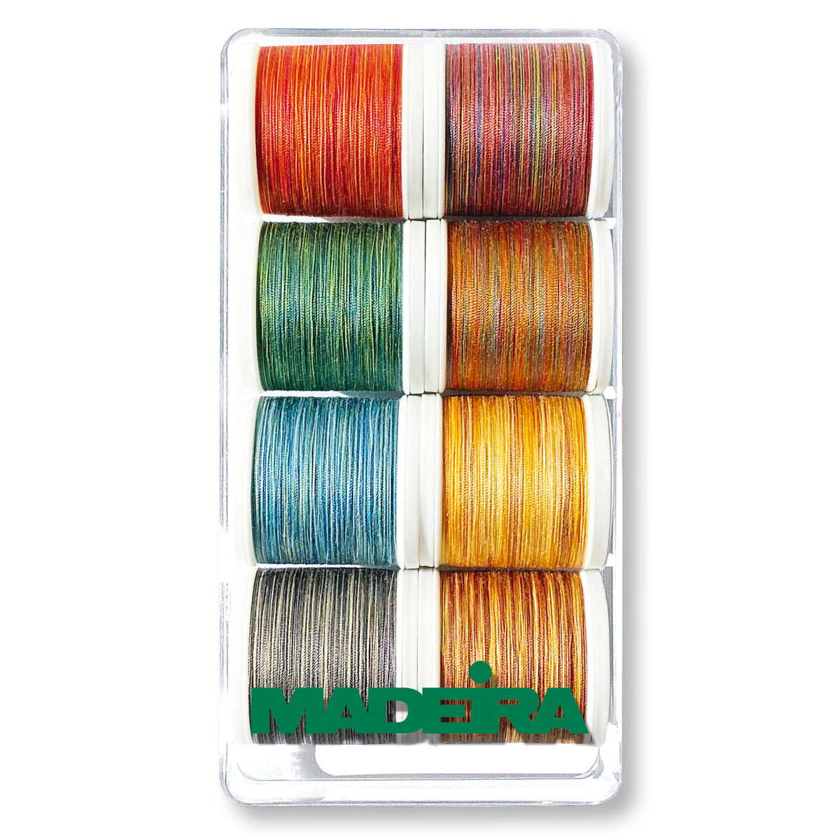 Madeira gift box of eight variegated Aerofil No.120 thread spools