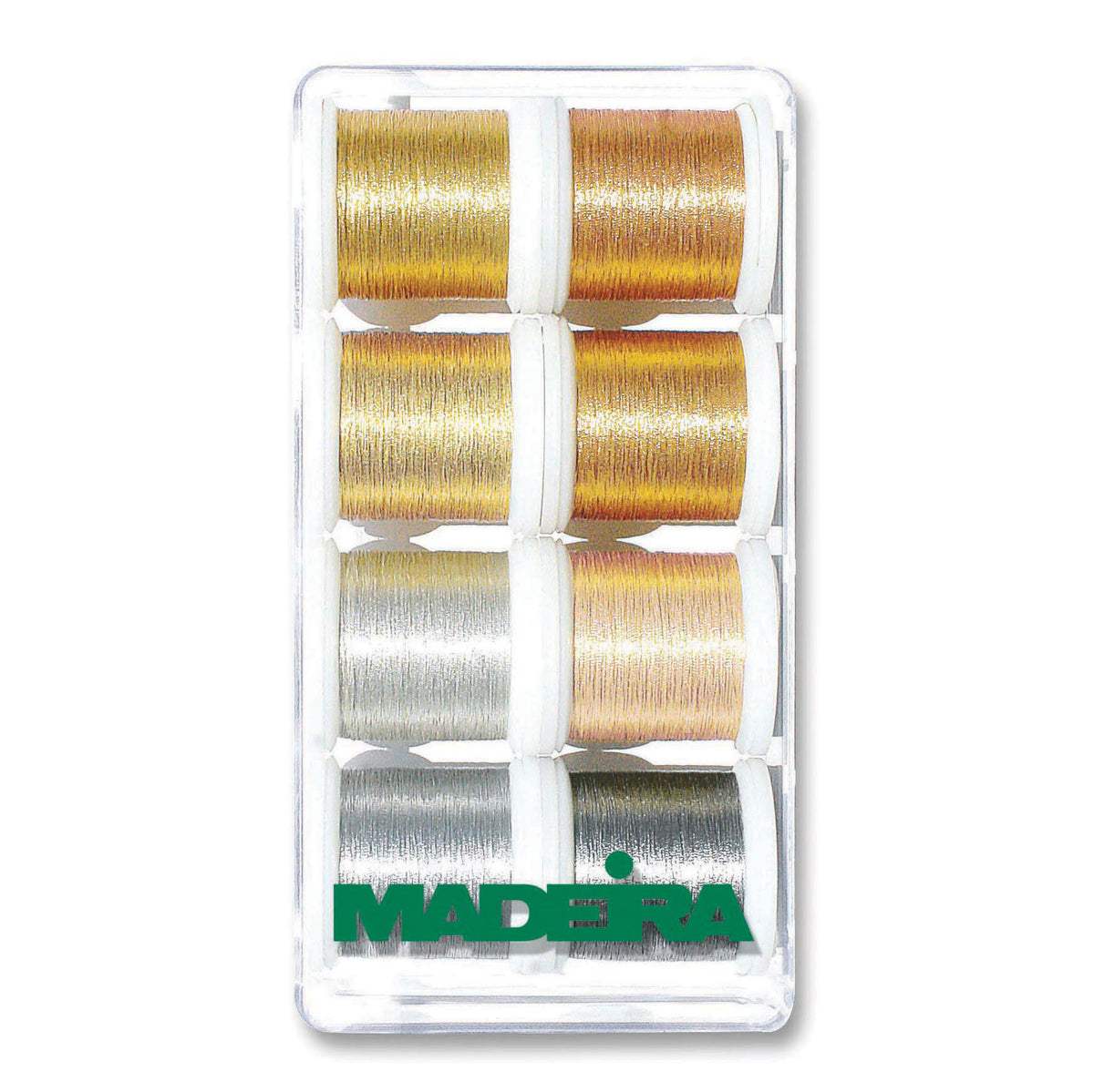 Madeira gift box of eight Metallic Smooth thread spools