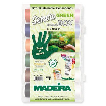 Madeira Smartbox of eighteen Sensa Green No.40 embroidery thread spools