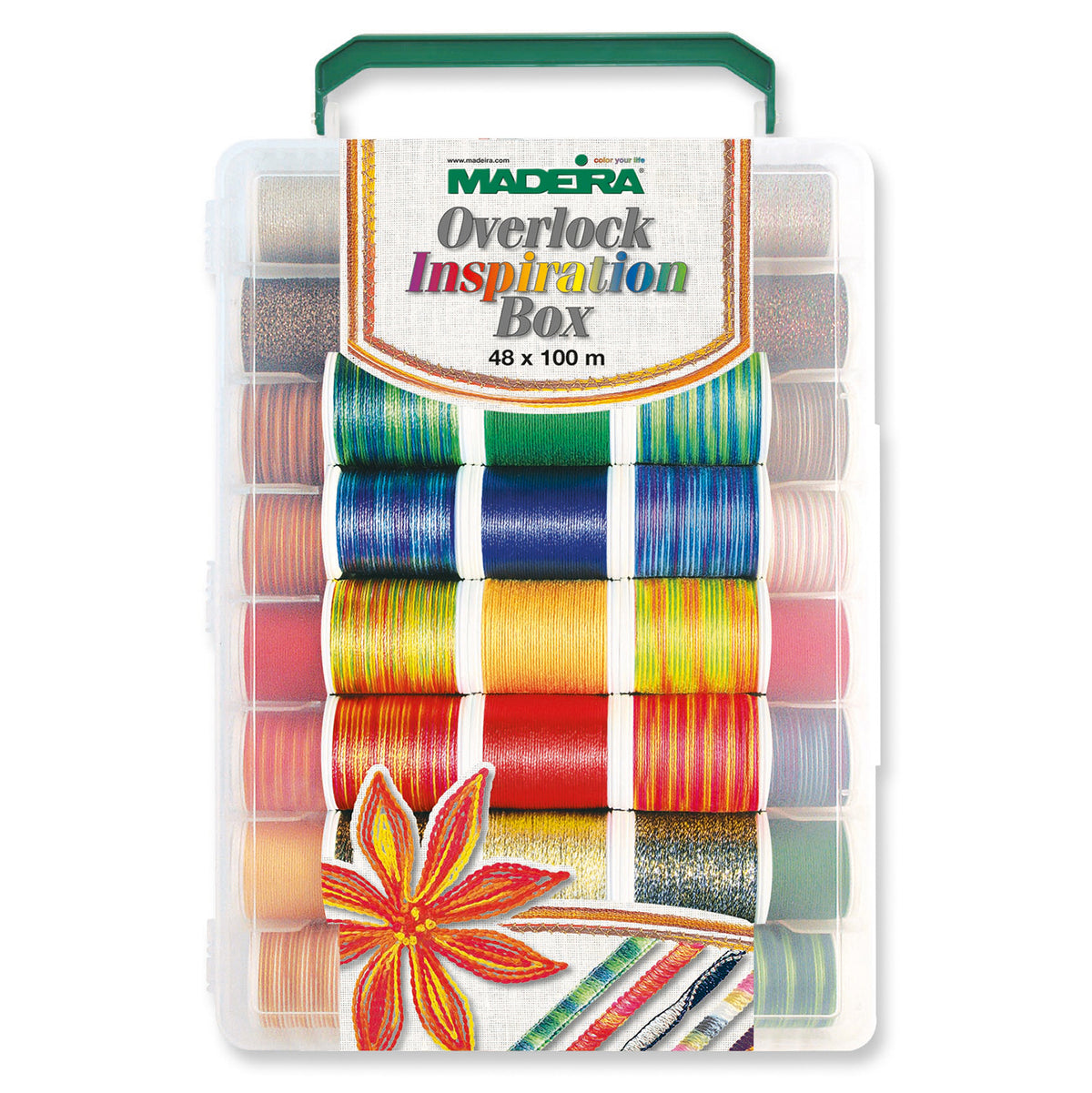 Madeira Overlock Inspiration Softbox with spools of decorative thread