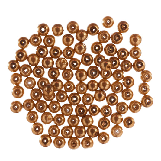 Gold 6mm glass pearl beads