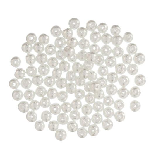 White 6mm glass pearl beads