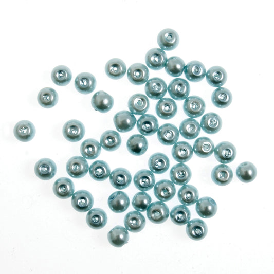 Ice Blue 6mm glass pearl beads
