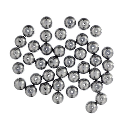 Silver 8mm glass pearl beads