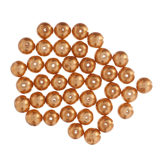 Gold 8mm glass pearl beads