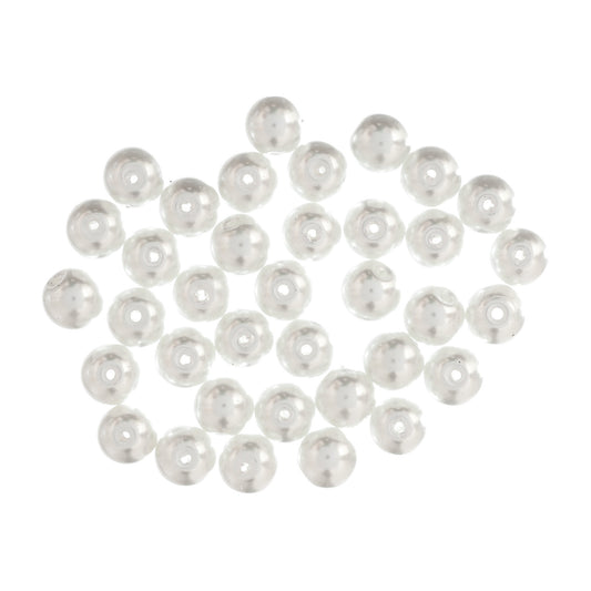 White 8mm glass pearl beads