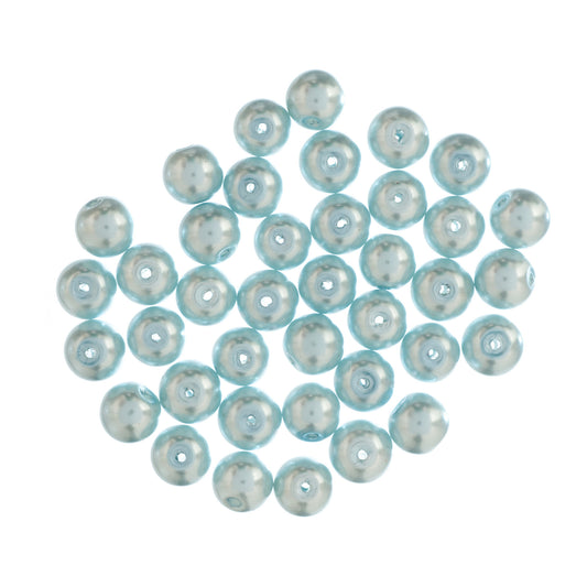 Ice Blue 8mm glass pearl beads