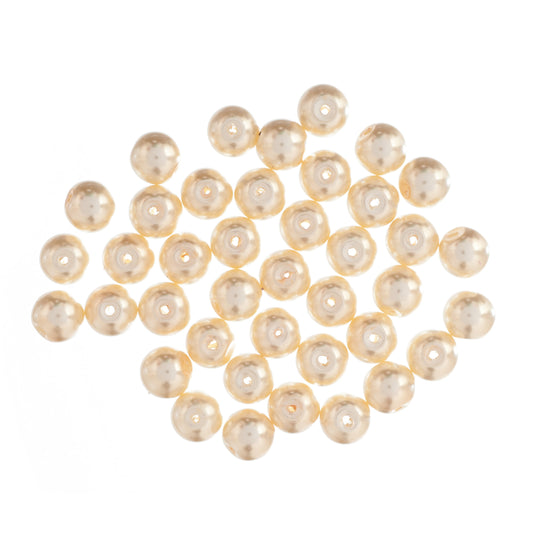 Cream 8mm glass pearl beads