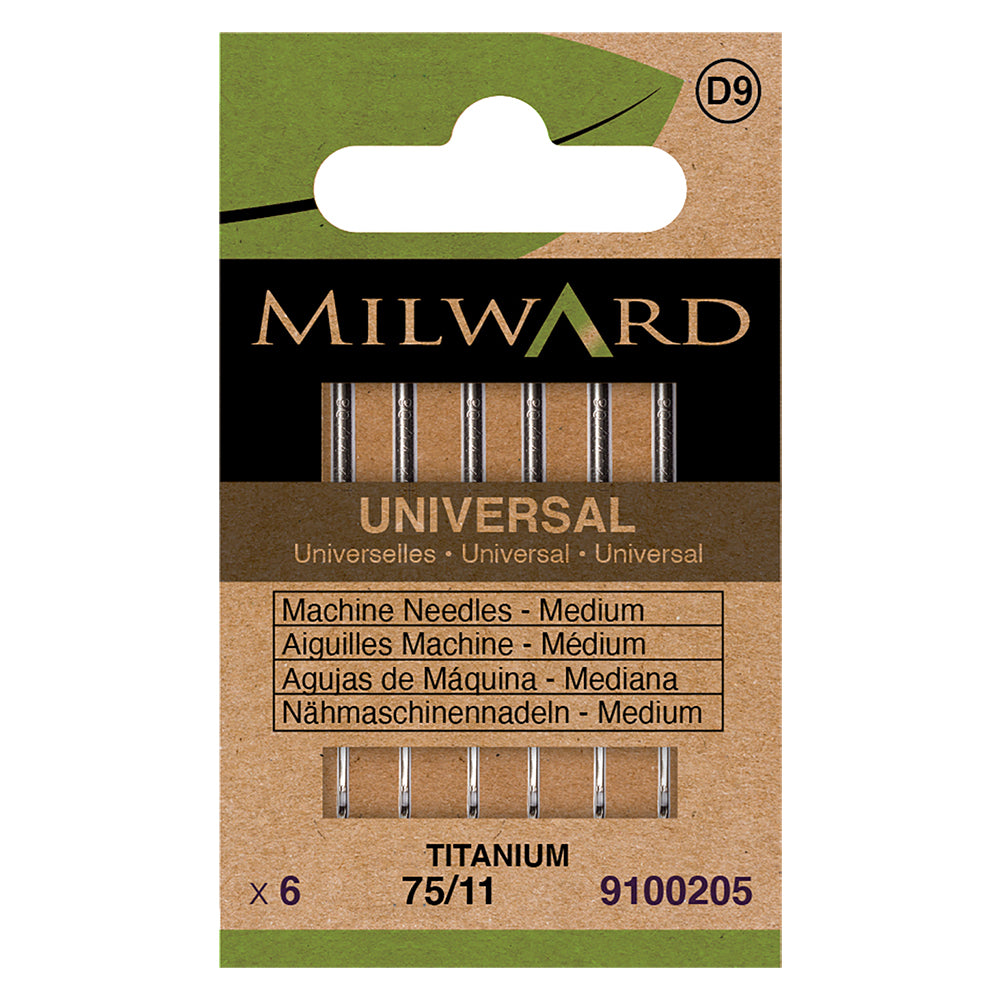 Pack of Milward titanium universal machine needles