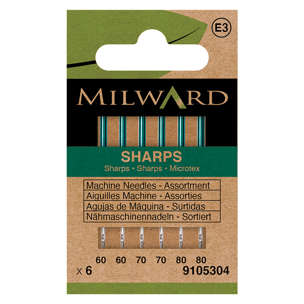 Pack of Milward sharps micro machine needles in mixed sizes