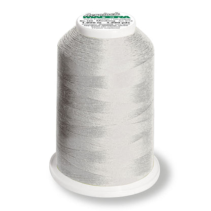 Madeira Aerolock overlock thread on a mini king spool in pearl grey