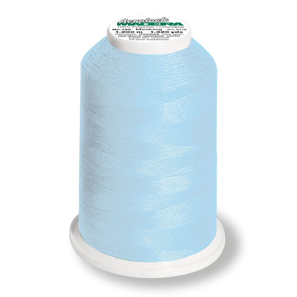 Baby Blue spool of Madeira Aerolock overlocker thread