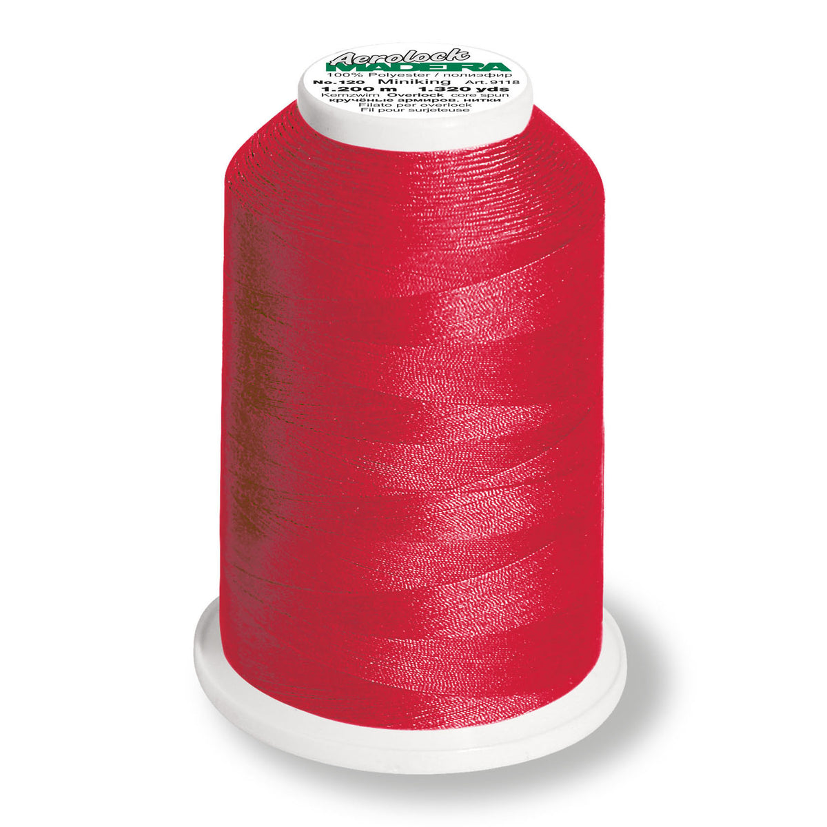 Madeira Aerolock overlock thread on a mini king spool in ruby