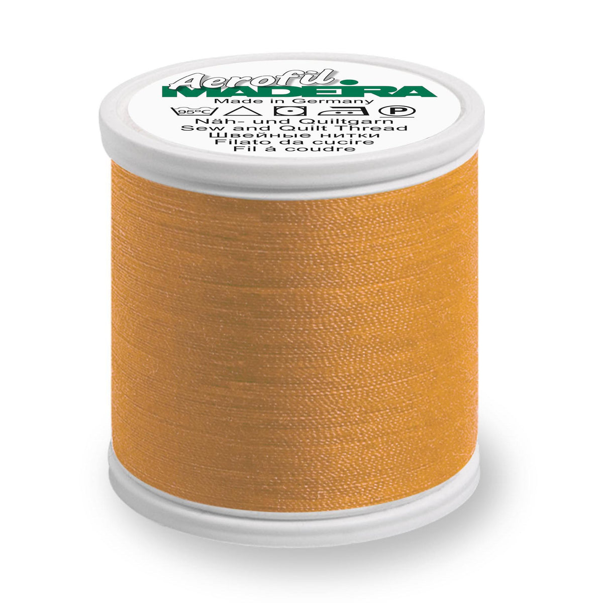 Spool of Madeira Aerofil sewing thread in Pale Orange
