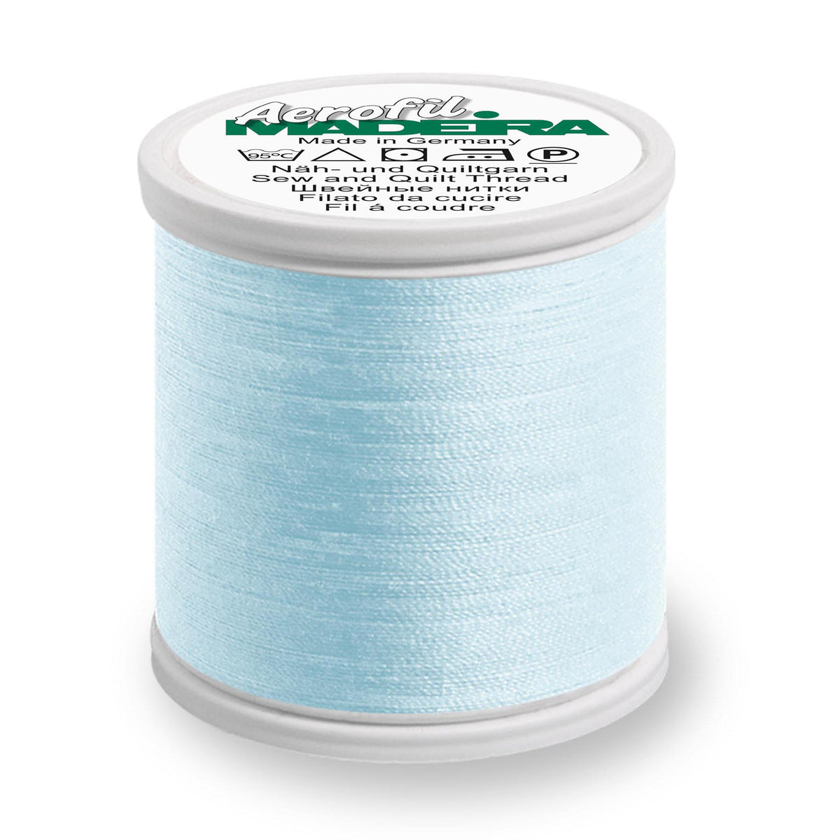 Spool of Madeira Aerofil sewing thread in Wonder Blue