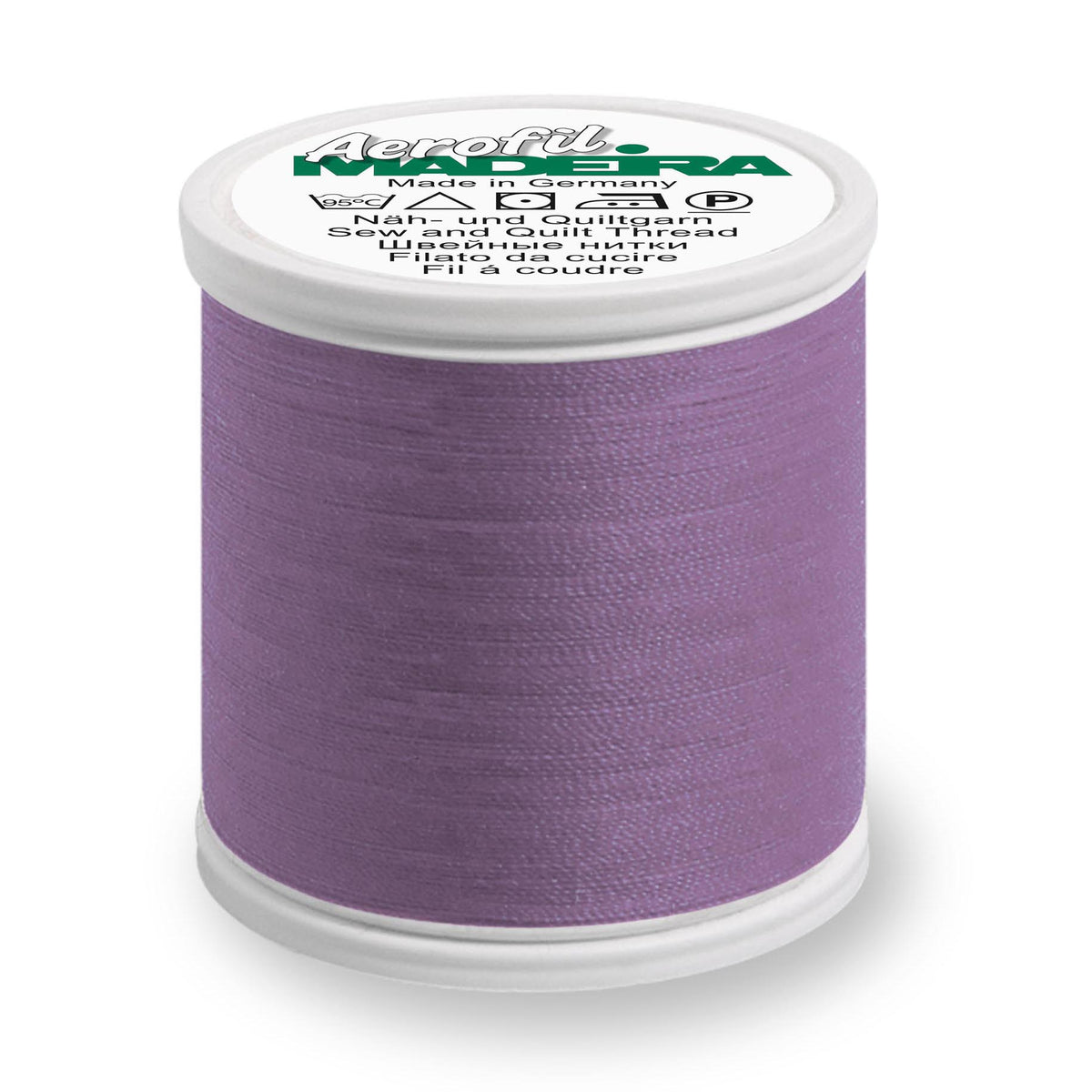 Spool of Madeira Aerofil sewing thread in Old Lavender