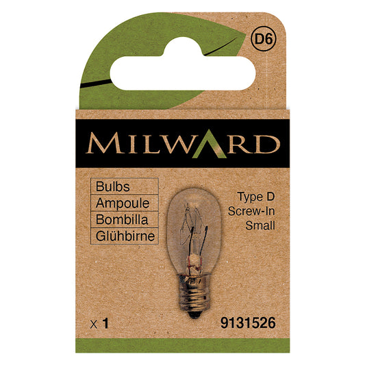 Milward small screw-in sewing machine bulb