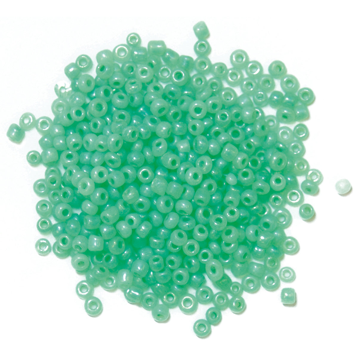 Pack of pastel green seed beads