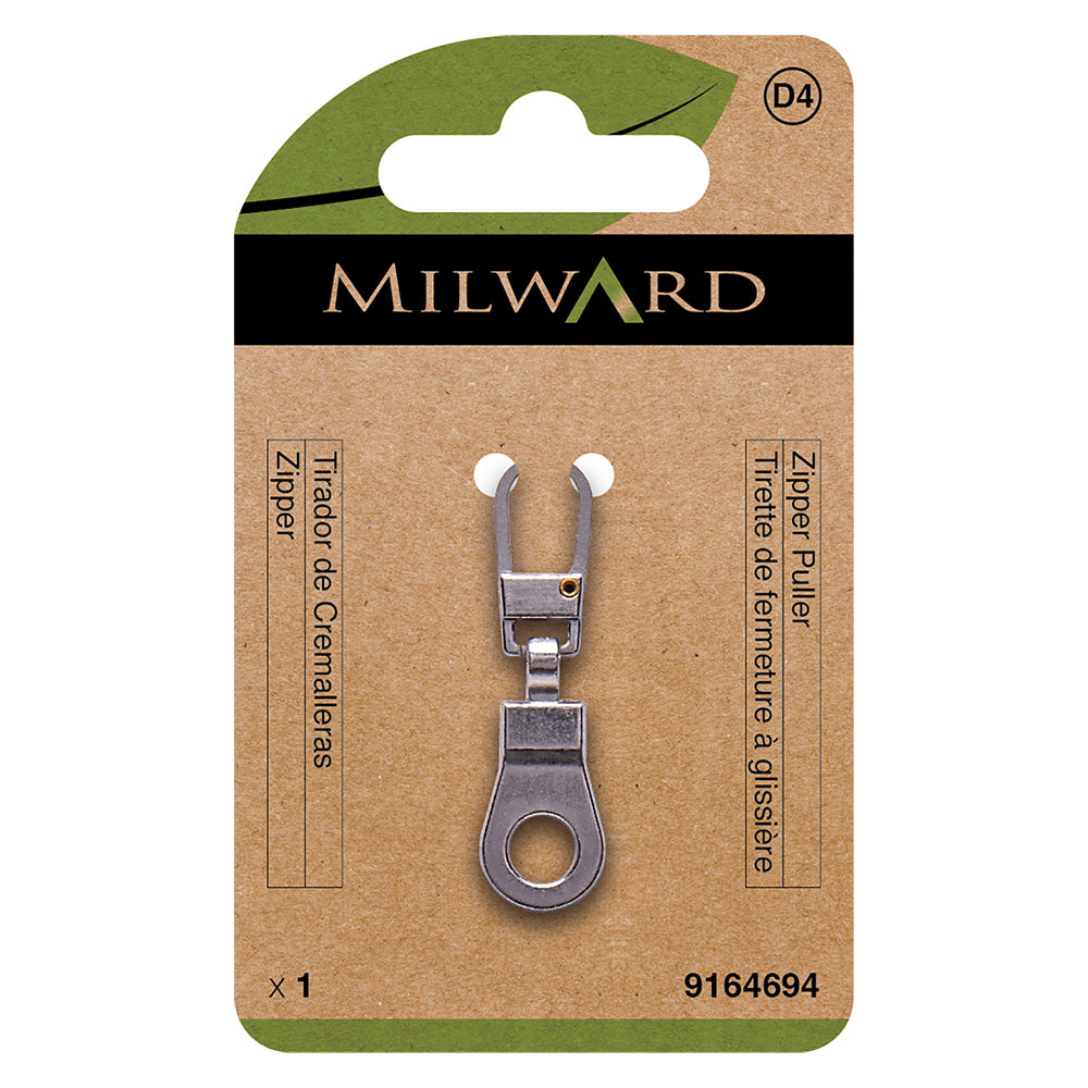 Milward silver ring zip puller