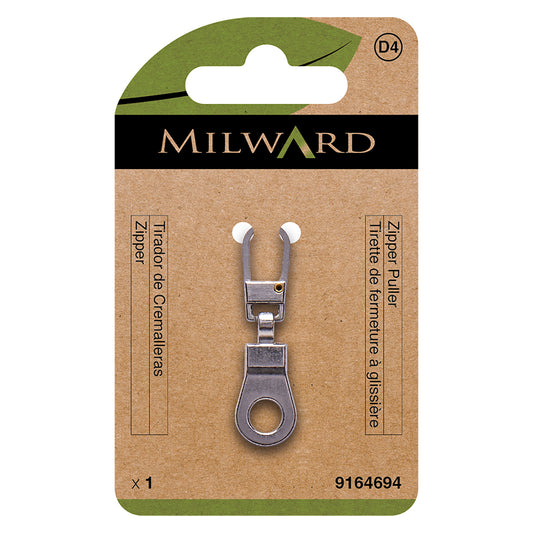 Milward silver ring zip puller