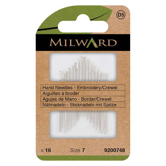 Milward size 7 embroidery crewel needles