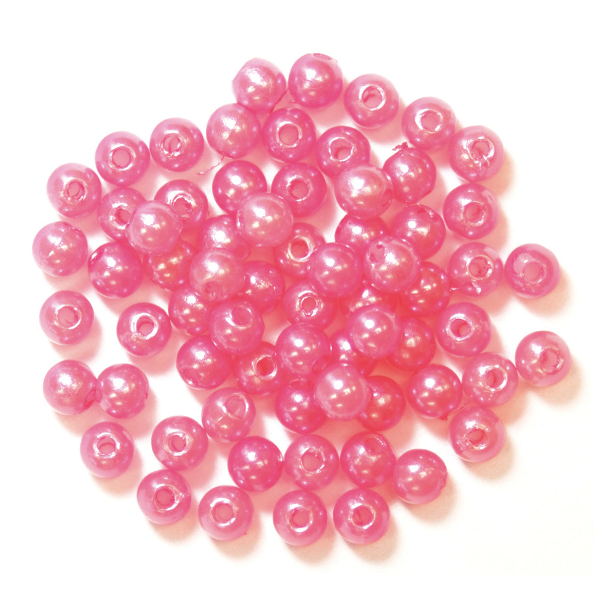 Pack of pink 3mm pearl beads