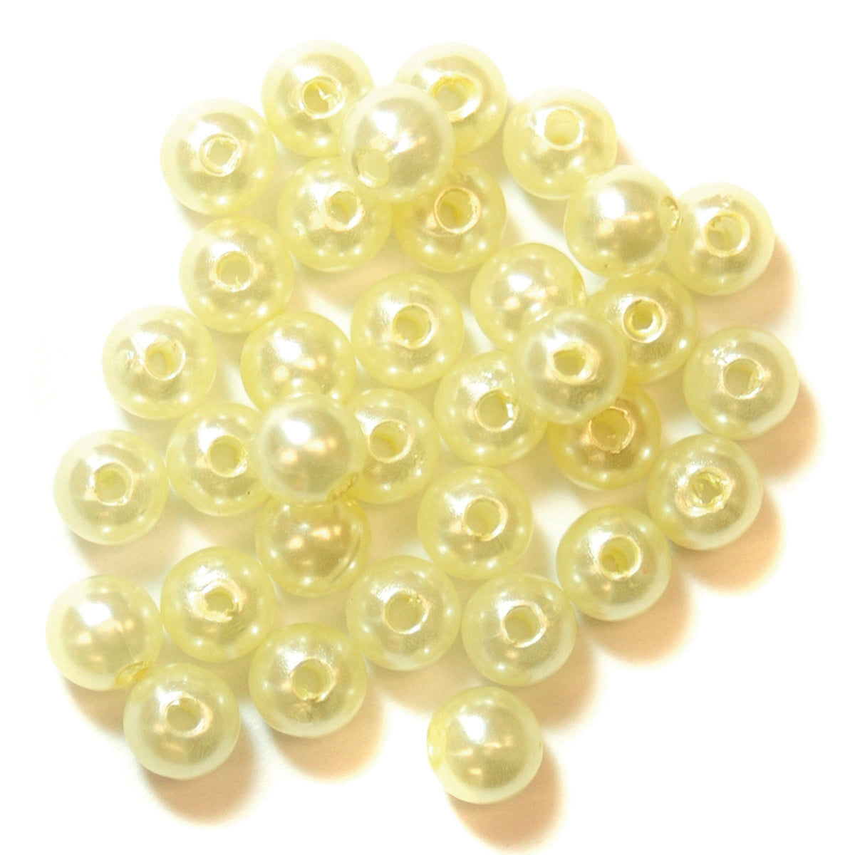 Pack of cream 6mm round pearl beads