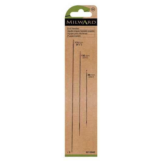 Pack of three Milward Green doll needles