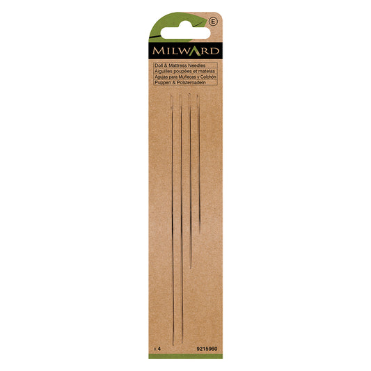 Pack of four Milward Green large eye doll and mattress needles