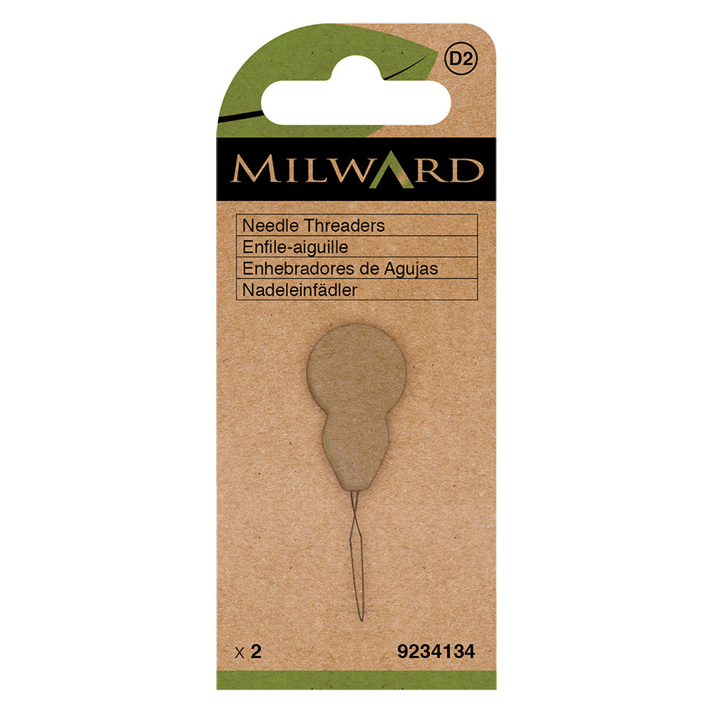 Two Milward Green needle threaders with plastic handles