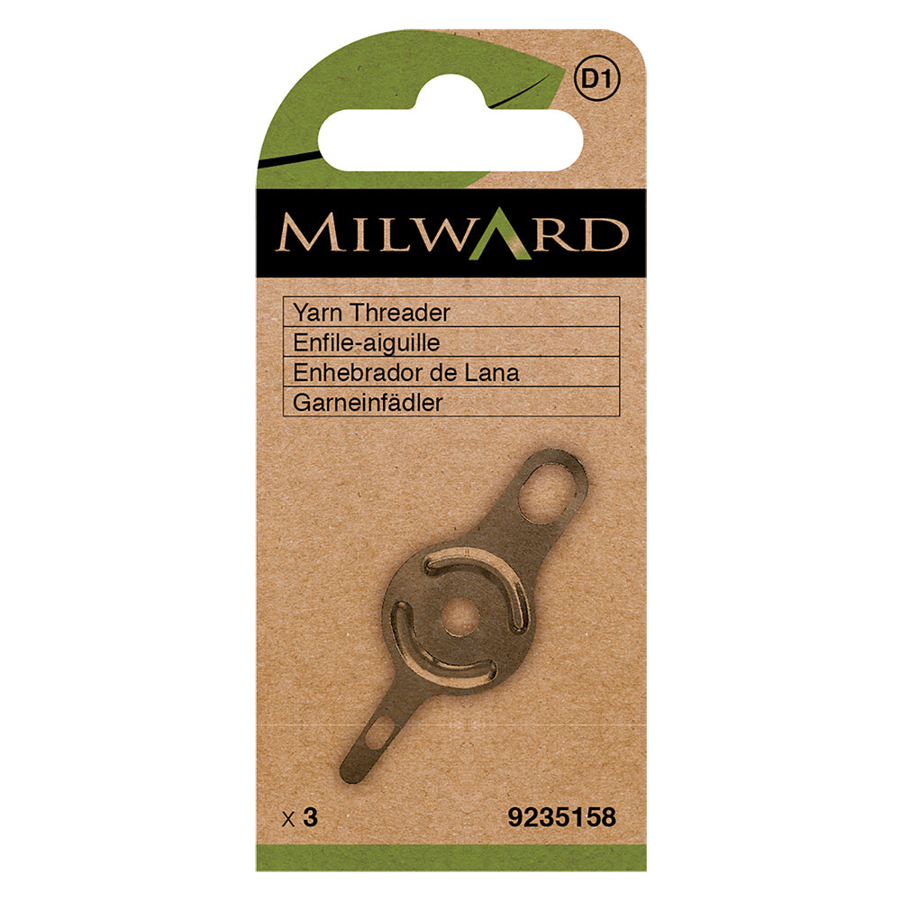 Three Milward Green double ended yarn threaders