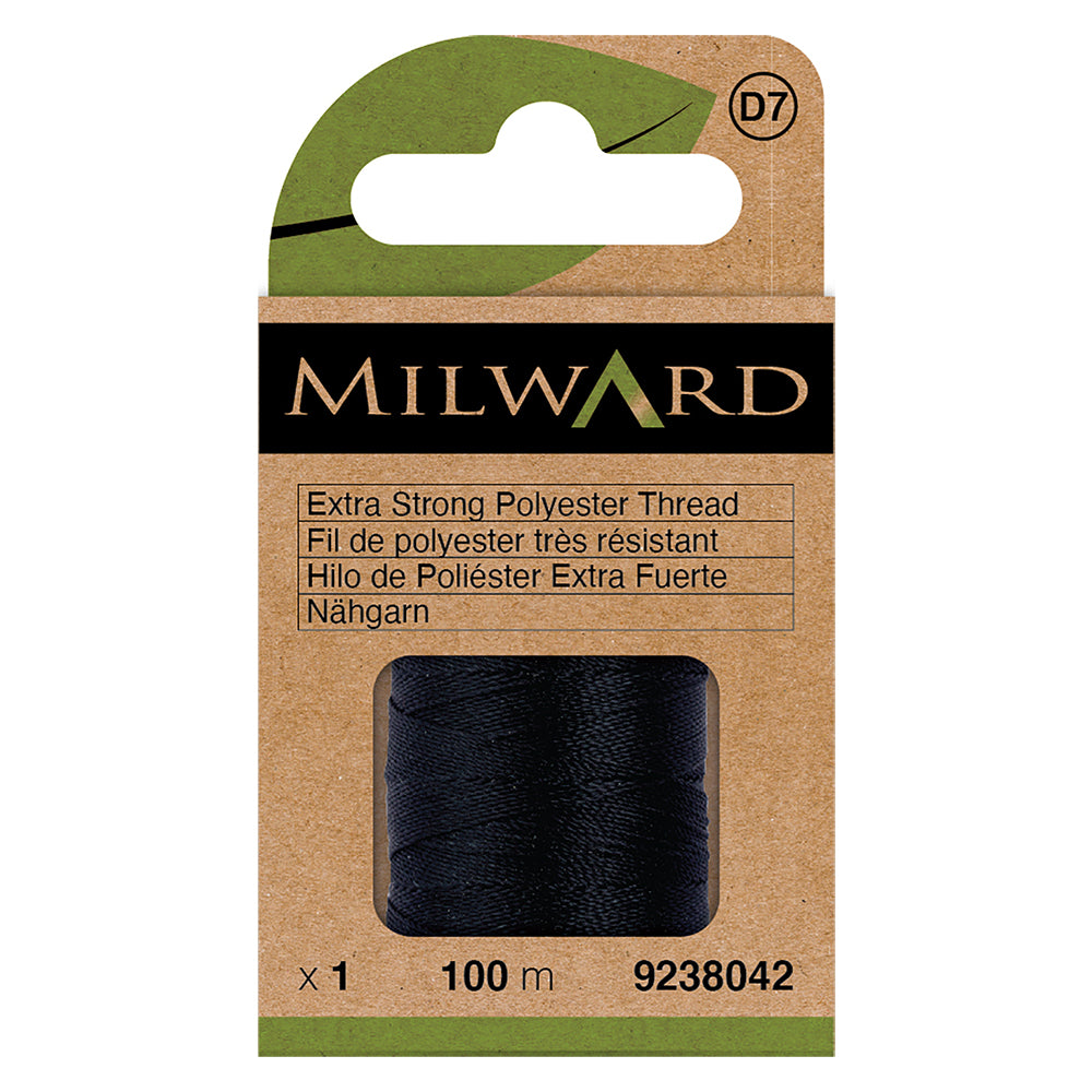 Spool of black Milward Green extra strong polyester thread