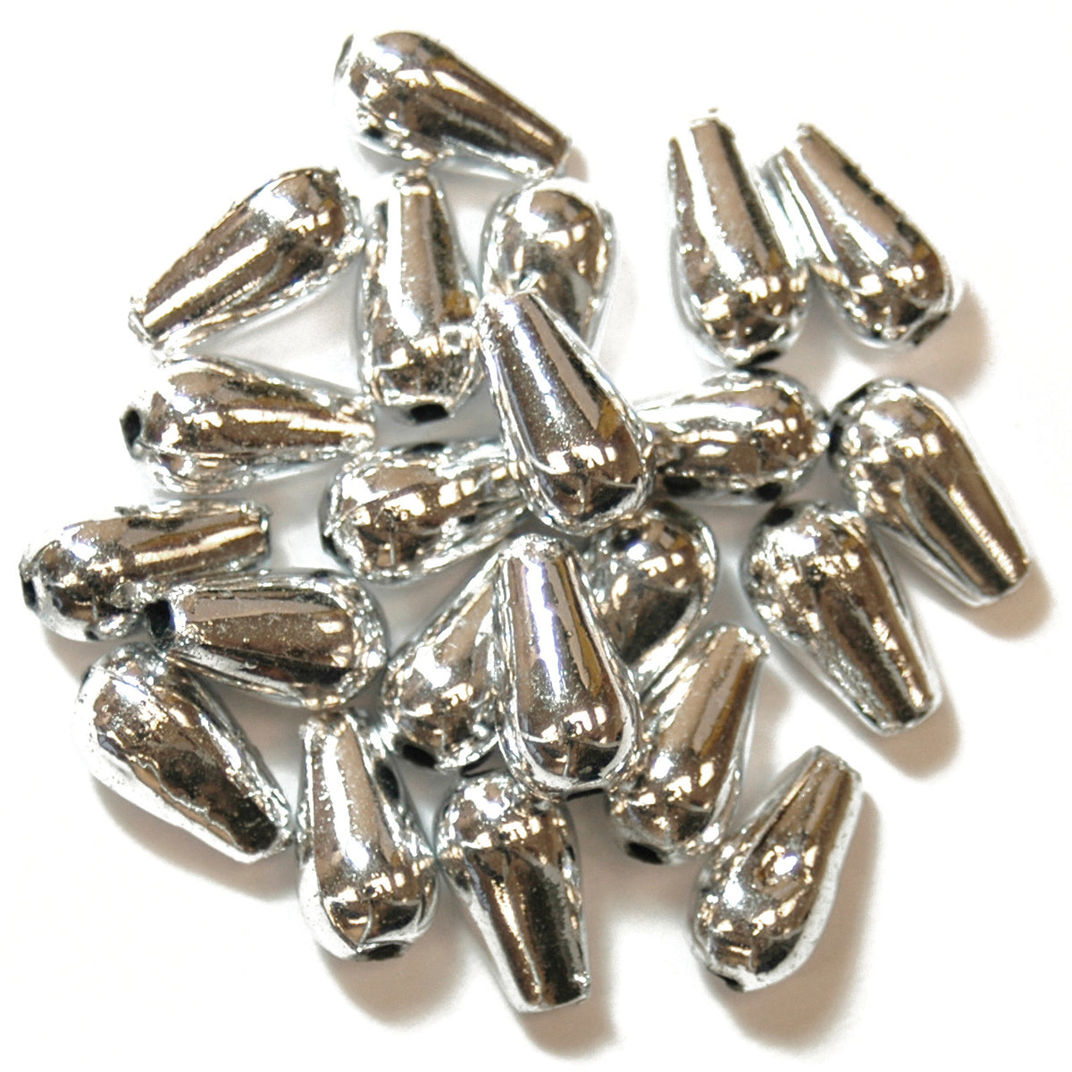 Pack of silver teardrop pearl beads