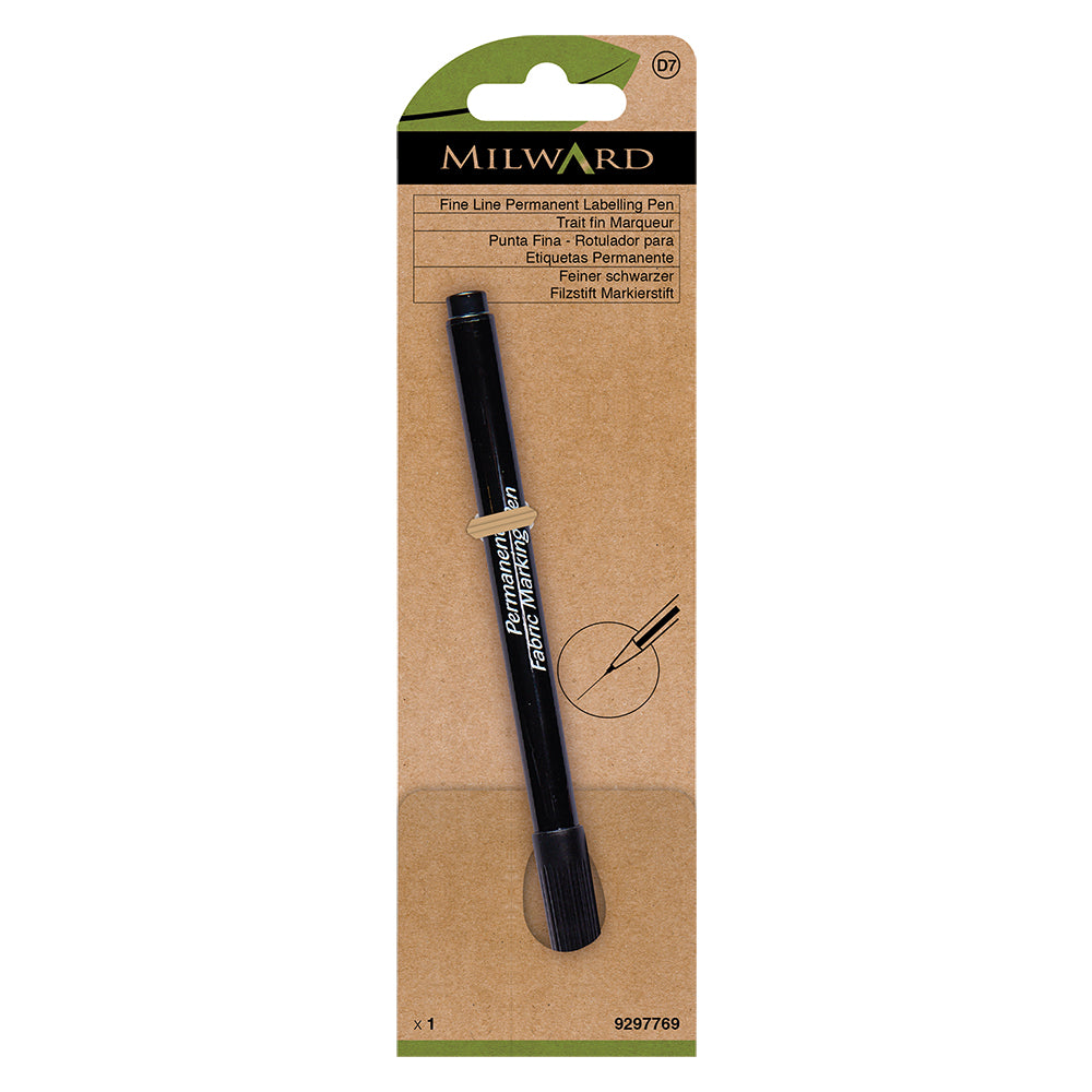 Milward fine tip black labelling pen