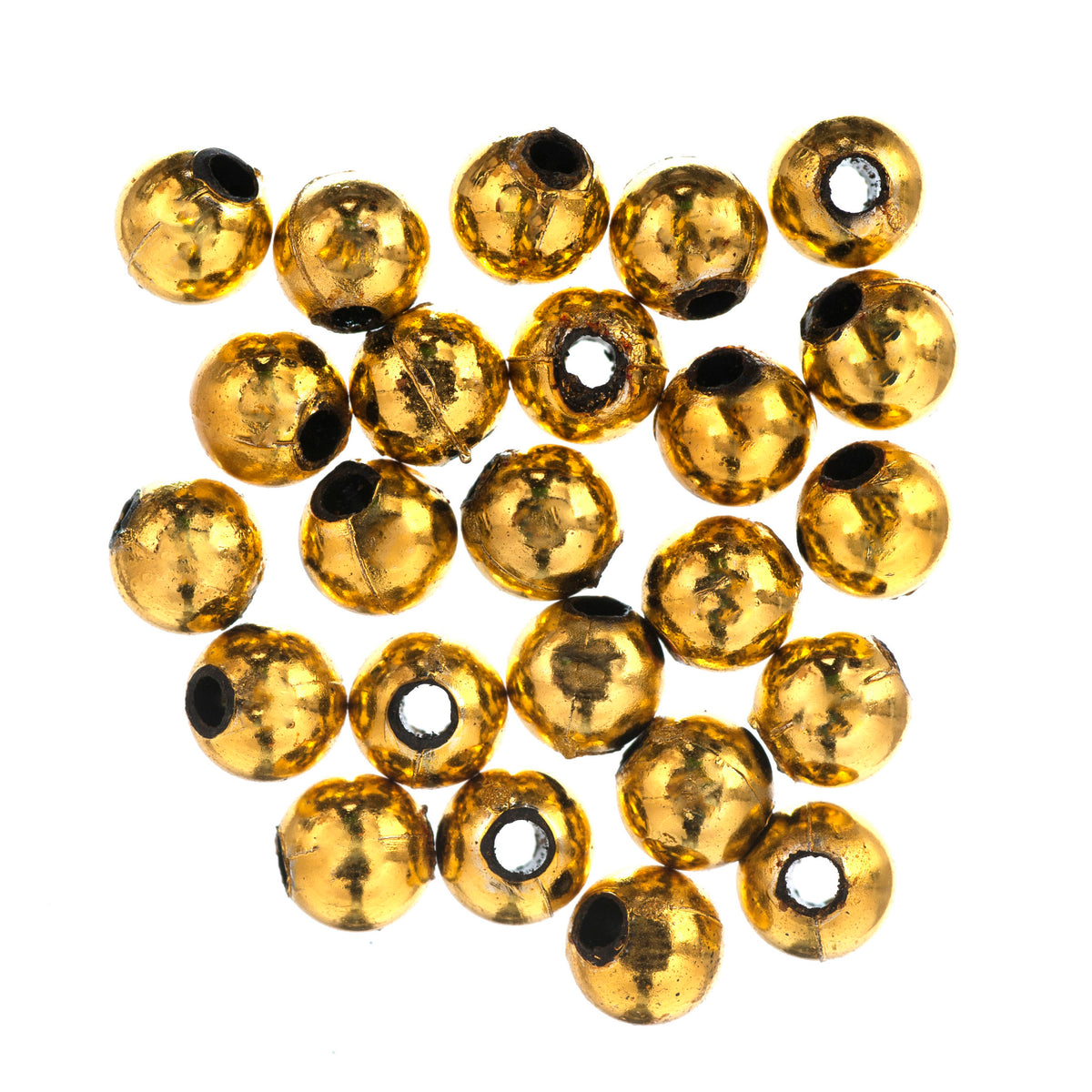 Pack of 8mm gold plated beads